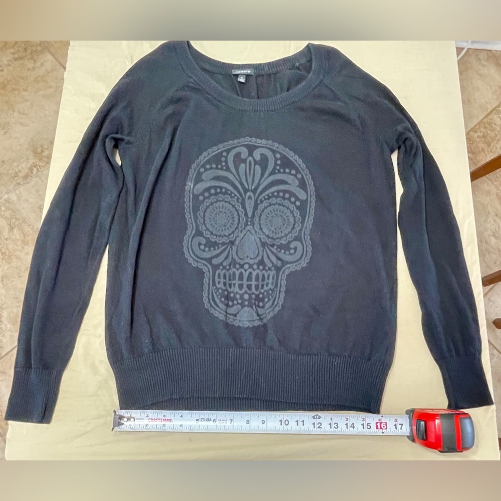 Torrid Black Sugar Skull Graphic Knit Pullover Sweater Plus Size 1
